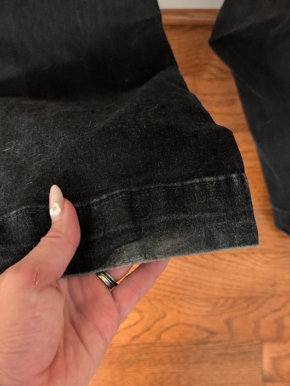 Button-Front Washed Black Country Denim Jumpsuit - Picture 7 of 8